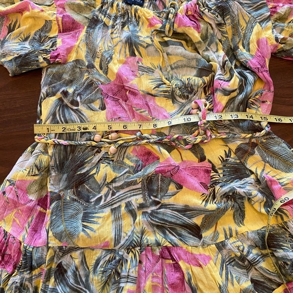 🌴 Cynthia Rowley Tropical Off Shoulder Mini Dress Size Small - Picture 6 of 9
